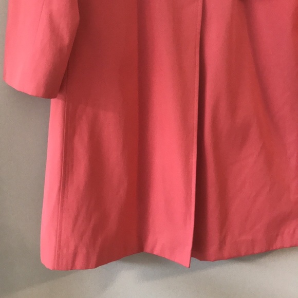Talbots Coral Button Up Rain Trench Coat Size M - Picture 7 of 17